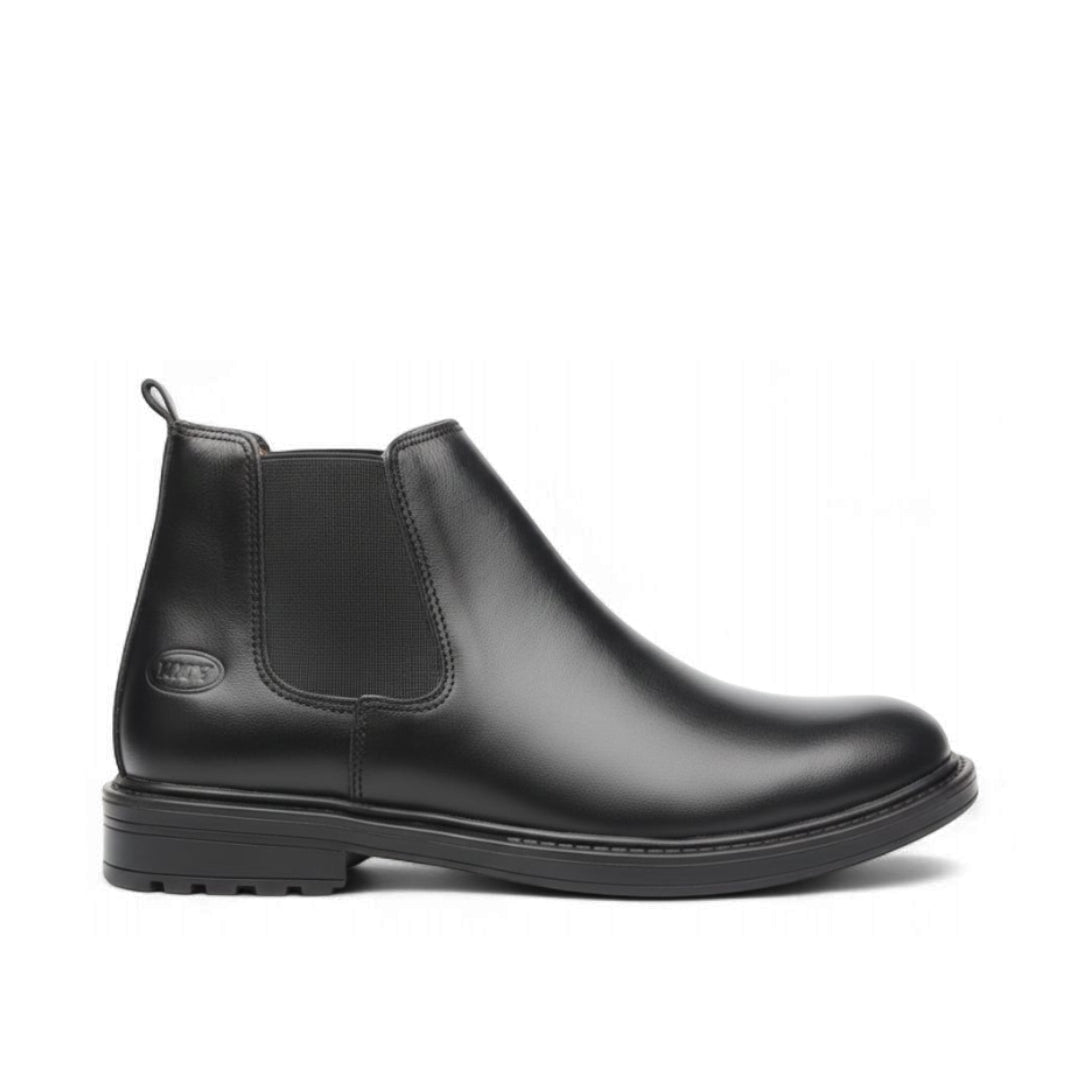 Bottine homme en cuir noir